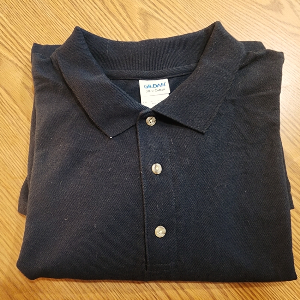 New Men's Gildan, Black Polo Shirt, Size XXL